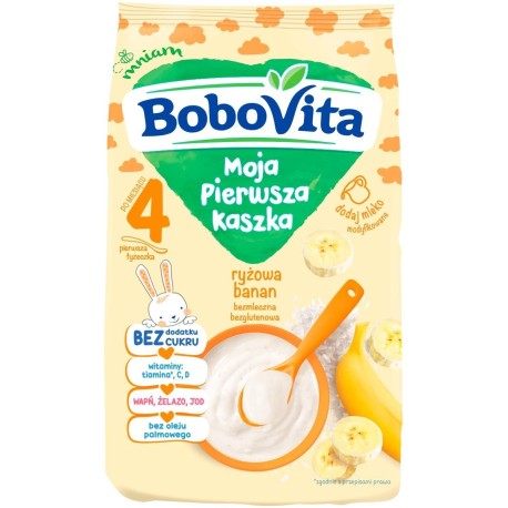 BoboVita Moja Pierwsza Kaszka ryżowa banan po 4. miesiącu 180 g