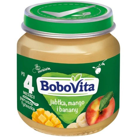 BoboVita Jabłka mango i banany po 4 miesiącu 125 g