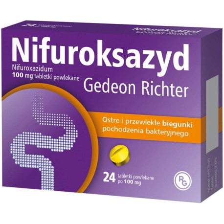 Nifuroksazyd 100 mg Tabletki powlekane 24 sztuki