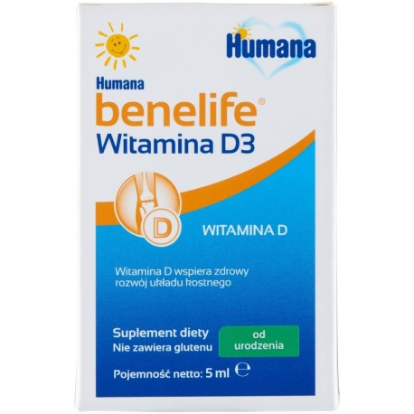 Humana benelife Suplement diety witamina D3 od urodzenia 5 ml