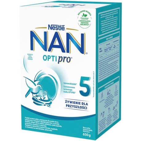 NAN OPTIPRO 5 Produkt na bazie mleka dla małych dzieci 650 g (2 x 325 g)