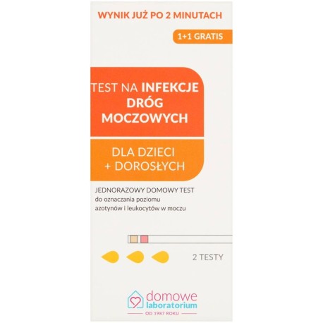 Domowe Laboratorium Test na infekcje dróg moczowych dla dzieci + dorosłych 2 sztuki