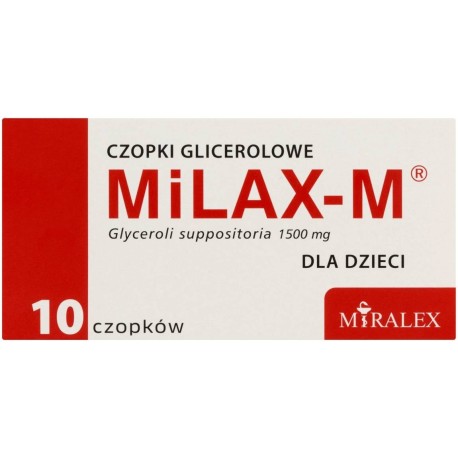 Milax-M 1500 mg Wyrób medyczny czopki glicerolowe dla dzieci 10 sztuk