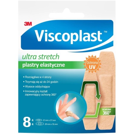 Viscoplast Ultra Stretch Zestaw plastrów 2 rozmiary 8 sztuk