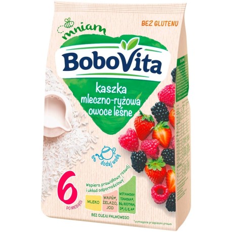 BoboVita Kaszka mleczno-ryżowa owoce leśne po 6 miesiącu 230 g