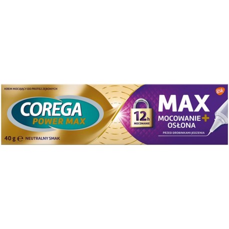 Corega Power Max Wyrób medyczny krem mocujący do protez zębowych neutralny smak 40 g