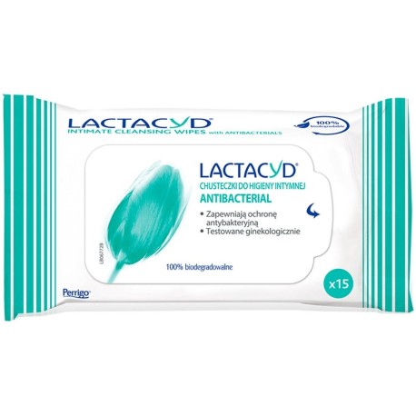 Lactacyd Antibacterial Chusteczki go higieny intymnej 15 sztuk