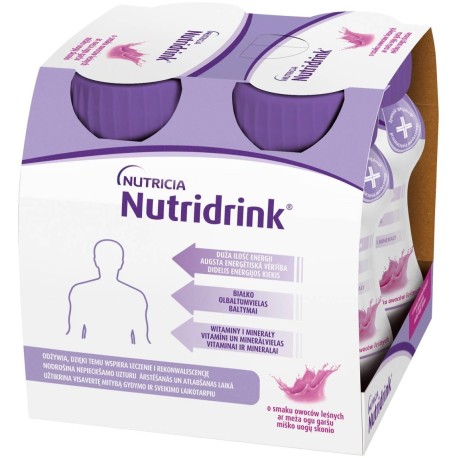 Nutridrink Żywność specjalnego przeznaczenia medycznego owoce leśne 500 ml (4 x 125 ml)