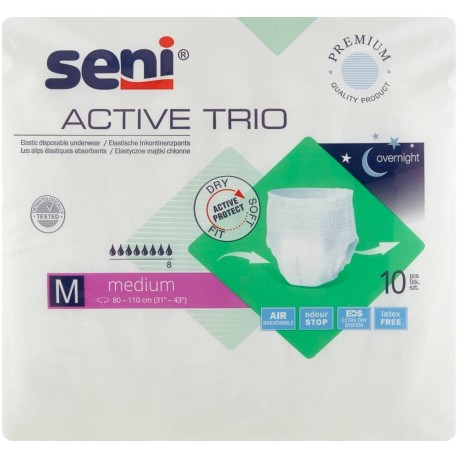 Seni Active Trio Medium Elastyczne majtki chłonne 10 sztuk