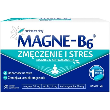 Sanofi Magne-B₆ Suplement diety zmęczenie i stres 25,26 g (30 sztuk)