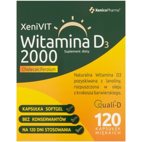 XeniVit Suplement diety witamina D₃ 2000 32,4 g (120 x 270 mg)