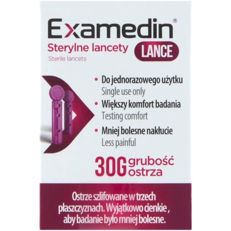 Examedin Lance Sterylne lancety 50 sztuk