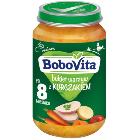 BoboVita Bukiet warzyw z kurczakiem po 8 miesiącu 190 g