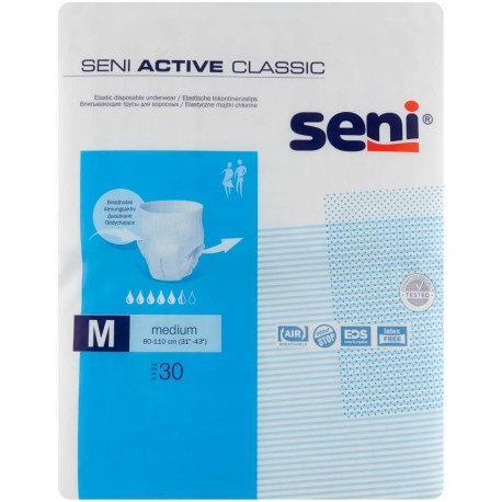 Seni Active Classic Medium Elastyczne majtki chłonne 30 sztuk