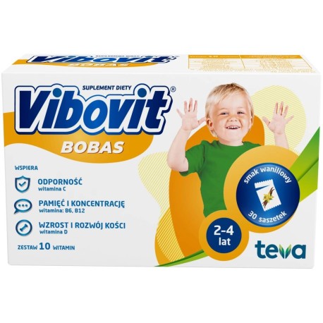 Vibovit Bobas Suplement diety smak waniliowy 60 g (30 sztuk)