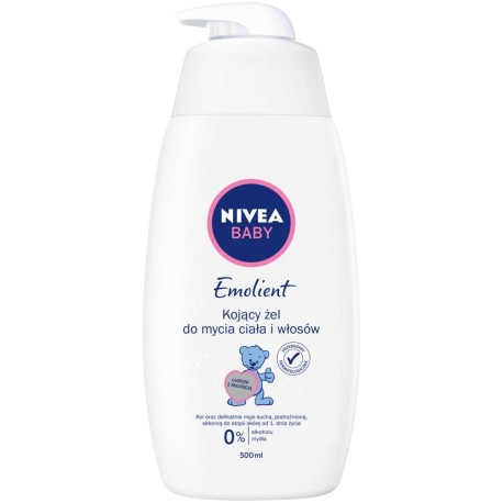 Nivea Baby Emolient Kojący ŻEL DO Mycia Ciała I Włosów 500ml