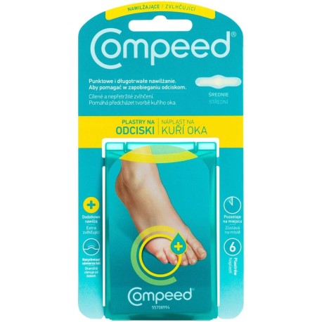 Compeed Wyrób medyczny plastry na odciski nawilżające średnie 6 sztuk