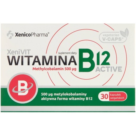 XeniVit Suplement diety witamina B12 methylcobalamin 500 μg 8,52 g (30 x 284 mg)