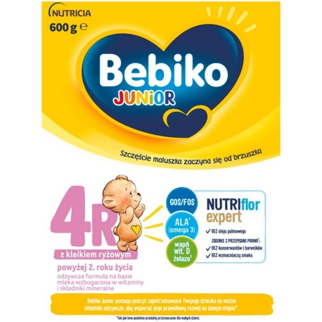 Bebiko Junior 4R Odżywcza formuła na bazie mleka dla dzieci powyżej 2. roku życia 600 g