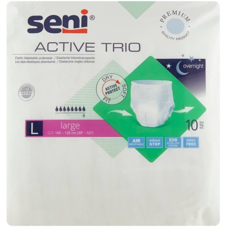 Seni Active Trio Large Elastyczne majtki chłonne 10 sztuk