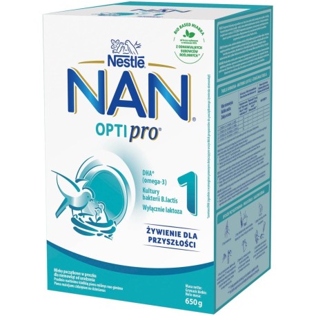 NAN OPTIPRO 1 Mleko początkowe dla niemowląt od urodzenia 650 g (2 x 325 g)