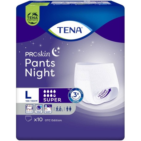 TENA ProSkin Pants Night Super Majtki chłonne L 10 sztuk