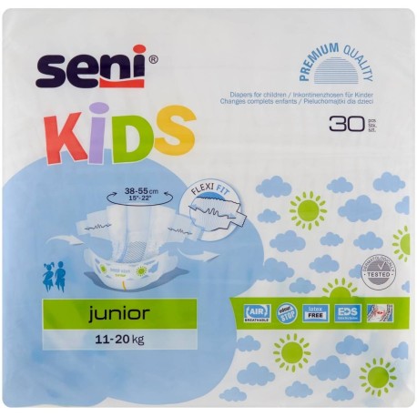 Seni Kids Junior Pieluchomajtki dla dzieci 11-20 kg 30 sztuk