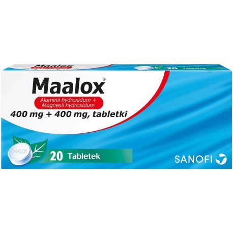 Sanofi Maalox 400 mg + 400 mg Tabletki 20 sztuk