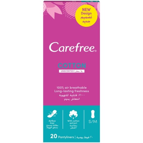 Carefree Cotton Feel Normal Wkładki higieniczne nieperfumowane 20 sztuk