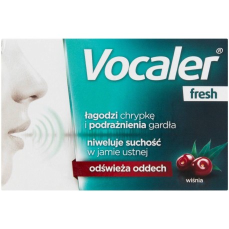 Vocaler fresh Pastylki do ssania wiśnia 12 sztuk