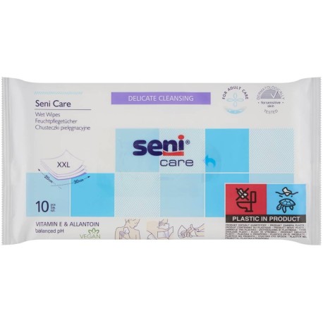Seni Care Vitamin E & Allantoin Chusteczki pielęgnacyjne XXL 10 sztuk