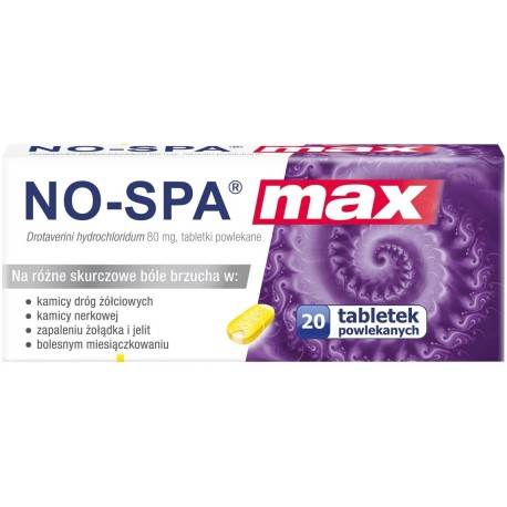 Sanofi No-Spa Max 80 mg Tabletki powlekane 20 sztuk