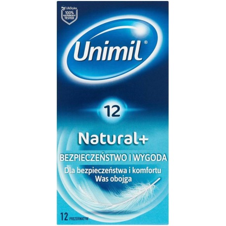 Unimil Natural+ Prezerwatywy 12 sztuk