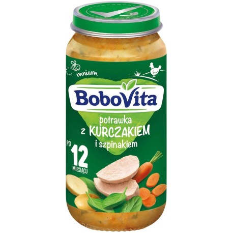 BoboVita Potrawka z kurczakiem i szpinakiem po 12 miesiącu 250 g