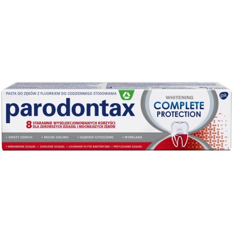 Parodontax Whitening Complete Protection Wyrób medyczny pasta do zębów z fluorkiem 75 ml