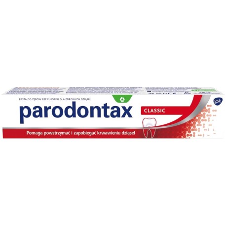 Parodontax Classic Wyrób medyczny pasta do zębów bez fluorku 75 ml