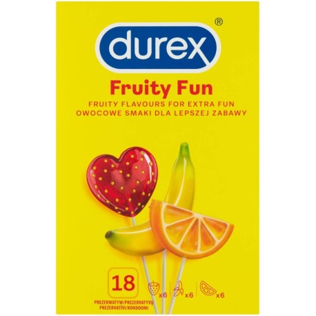 Durex Fruity Fun Wyrób medyczny prezerwatywy 18 sztuk