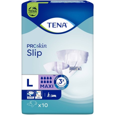 TENA ProSkin Slip Maxi Wyrób medyczny pieluchomajtki L 10 sztuk