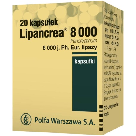 Lipancrea 8.000j Ph. Eur. Lipazy x 20 kaps.