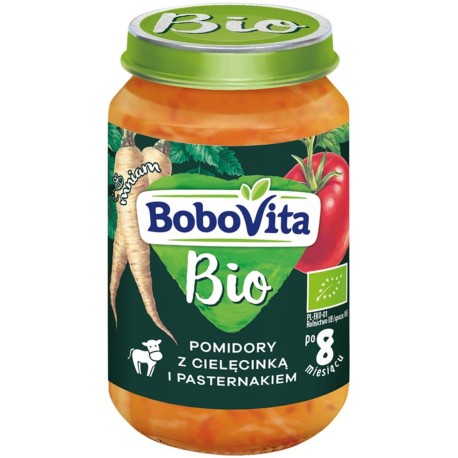 BoboVita Bio Pomidory z cielęcinką i pasternakiem po 8 miesiącu 190 g