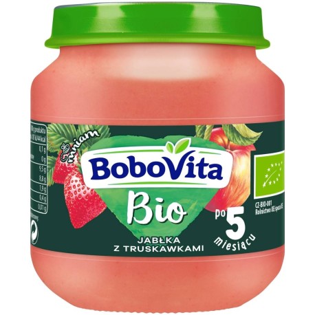 BoboVita Bio Jabłka z truskawkami po 5 miesiącu 125 g