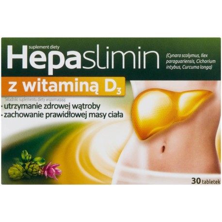 Hepaslimin z witaminą D3 Suplement diety 30 sztuk