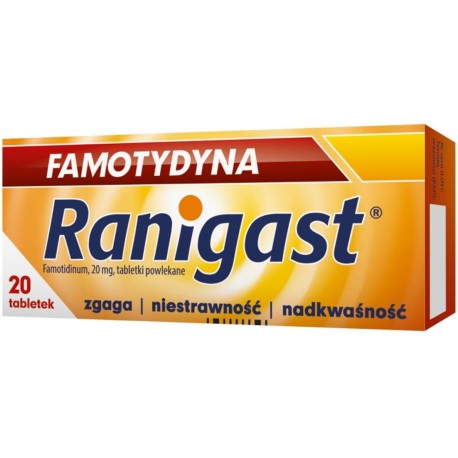 Famotydyna Ranigast 20 mg x 20 tabl. powl.