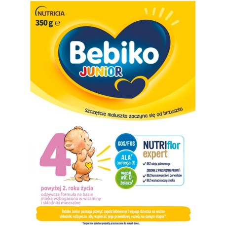 Bebiko Junior 4 Odżywcza formuła na bazie mleka dla dzieci powyżej 2. roku życia 350 g