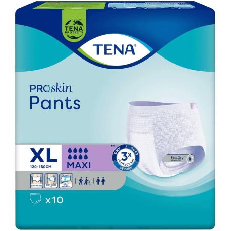 TENA ProSkin Pants Maxi Majtki chłonne XL 10 sztuk