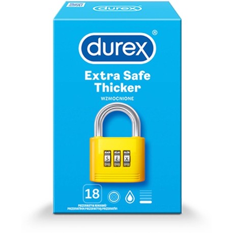 Durex Extra Safe Thicker Prezerwatywy 18 sztuk