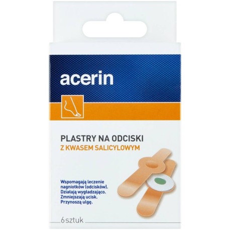 Acerin Wyrób medyczny plastry na odciski z kwasem salicylowym 6 sztuk
