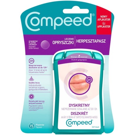 Compeed Wyrób medyczny dyskretny plaster leczniczy leczenie opryszczki 15 sztuk