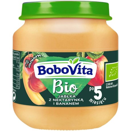 BoboVita Bio Jabłka z nektarynką i bananem po 5 miesiącu 125 g