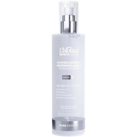 L'biotica Estetic Clinic PURE Estetic oczyszczająco rozświetlający płyn micelarny 200 ml